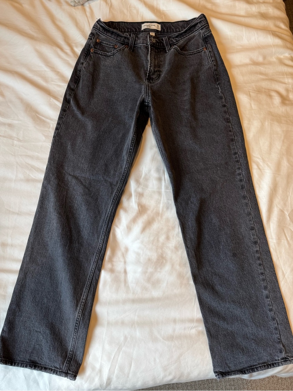 Abercrombie Low Baggy Black Jean Curve Love Fit 25r